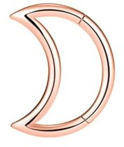 Homxi Piercing Nariz Mujer Negro Calibre 16 (1.2x10mm), Luna Hueca, Acero Inoxidable 316L Hombre Piercing Nariz