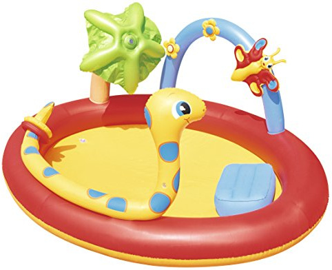 Bestway Aire de Jeux Multifonction 192 x 150 x 88 cm + Jet d'eau avec raccordement Tuyau d'arrosage