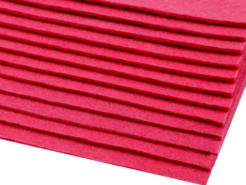 BUSDUGA Dekorativer Bastelfilz 20x30cm DIN A4-400g/qm - Stärke 2-3mm - 12 Bögen farbig Sortiert - 3 Mixe oder pur Farben wählbar (rosa)