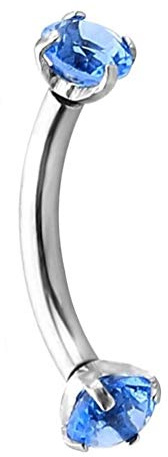 Paula & Fritz® Augenbraue Stud Labret Monroe Cartilage Zirkonia viele Farben Edelstahl Chirurgenstahl 316L