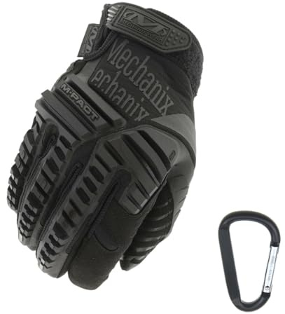 Mechanix Wear + RT Outdoor Guantes insertables Transpirables y Resistentes a la abrasión con mosquetón de Engranaje Pequeña Negro
