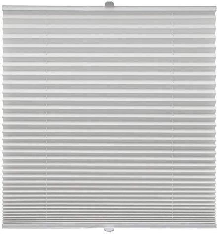 Plissee auf Maß Klemmfix für alle Fenster Montage über Klemmträger bis 27mm Faltrollo Blickdicht Sonnenschutzrollo Fenster-Rollo Weiß Breite: 61-70 cm, Höhe: 40-100 cm