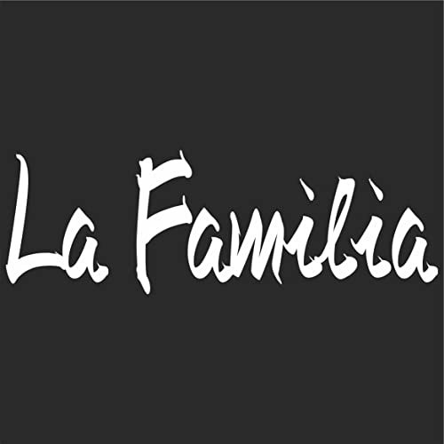 JINTORA - Autoaufkleber Tuning - Auto Aufkleber - La Familia - 210x70 mm - Auto Sticker Bus Fenster Heckscheibe Camper wetterfest Outdoor Sticker Auto Deko LKW Tuning Selbstklebend - weiß