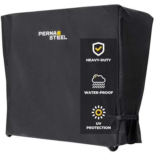 Permasteel Universal Cooler Cover for 80-Qt Large Outdoor Patio Cooler Cart, Weatherproof, Waterproof, UV-Resistant Cover for Rolling Coolers, Backyard, Deck, and Patio Use, Black