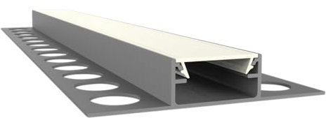 LED-Gigant Aluminium Fliesenprofil F1 Mirach 2 Meter inkl. Abdeckung Opal Fliesenprofil 2m Alu Profil Fliesen
