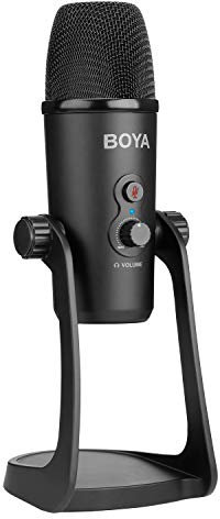 BOYA BY-PM700 Microfono cardiod a condensatore USB con Supporto da Tavolo per PC Mac Windows