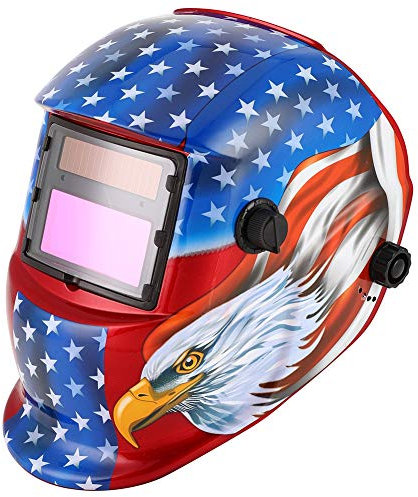 Maschera Saldatura Autoscurante, Casco per Saldatura Maschera per Saldatura ad Oscuramento Automatico Alimentata ad Energia Solare, Oscuramento Variabile 4/9-13 per Mig Tic