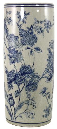 Geko Vintage Blue and White Magnolia Design Ceramic Umbrella Stand