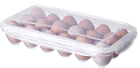 Bandeja Huevera para Nevera, Almacenamiento Huevos Nevera, Contenedor de Huevos con Tapa, Recipiente de Plástico, Portátil, Apilable, 10 Huevos