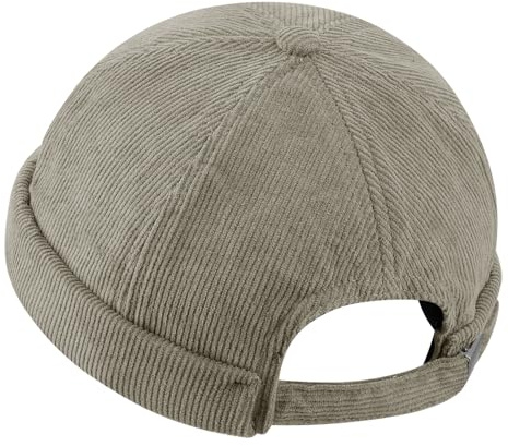 Clape Casquette sans Visiere Homme Bonnet Docker été Casquette Docker à Bord Roulé Bonnet en Velours Coteles Beanie Watch Hat Green GD34