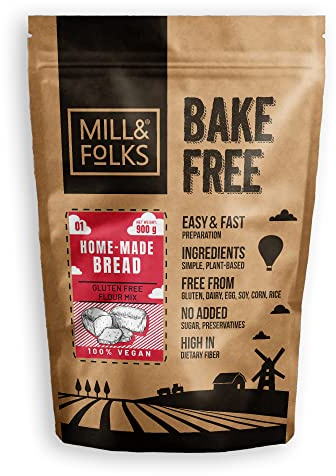 Mill & Folks Bake-Free Home-made Bread Flour Mixture 900g | Vegan & Gluten-free