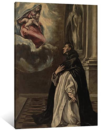 El Greco Apparition of The Virgin And Child to Saint Hyazinthe Leinwand-Kunst-Poster und Wandkunst-Bild, moderner Familien-Schlafzimmer-Deko-Poster, 30 x 45 cm