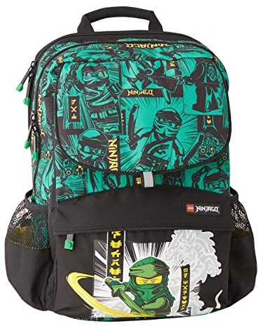 LEGO® - Hansen Jungen Schulranzen - NINJAGO®, Green 2023 - Gepolstertes Laptopfach - Gepolstertes Rückenteil mit verstellbarem Höhensystem für individuelle Passform