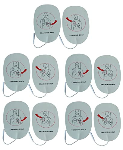 Satz von AED Training Pads Trainingspads für Erwachsene Adult Train Pad Ersatz Wiederverwendbar für AED Trainer XFT-D0009 XFT-120C+ XFT-120C Zoll (10)
