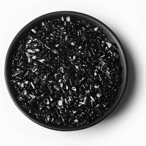 MOBSAN Pierre de gravier d'obsidienne noire naturelle pour décoration d'intérieur d'aquarium gravier (couleur : obsidienne noire, taille : 20 g)