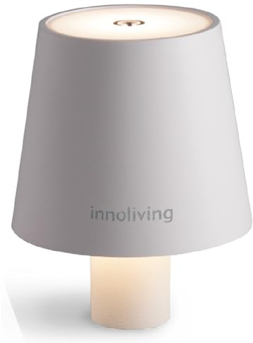 Innoliving lampada LED per bottiglia ricaricabile in 4 ore, da tavolo, senza fili touch e dimmerabile, per interni ed esterni, luca naturale 4000K, luca fredda 6000K e calda 3000K, bianca e nera