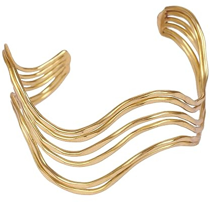 Touchstone Indisches Bollywood-Armband, bezaubernd, schlankes Armband, handgefertigt, Strass-Kristall in Gold- oder Silber-Ton für Damen., Messing, Kein Edelstein