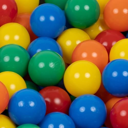 Euro-Plus 100% Bio mit antibakteriellem Schutz Biokunststoff Bällebad Bälle 100 Ø 7,5 cm 5 Farbe Mix - Hergestellt in der EU