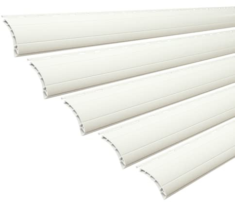 5 x Rollladenpanzer Lamelle Profil Ersatz für Rollladen Rolladen Ersatzlamelle in Mini oder Maxi, Farbe: grau, weiß oder beige (weiß [46], K52B - 170cm)