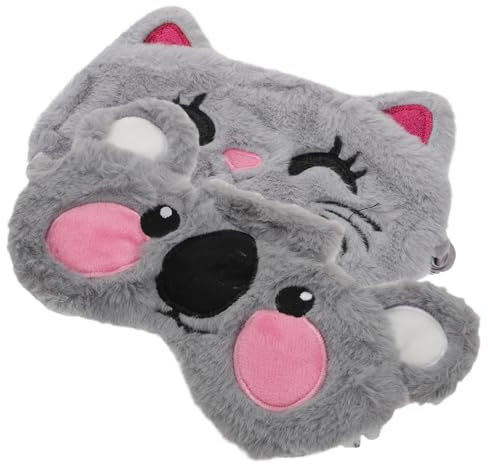 Ipetboom 2stücke Plüsch Augenmaske Cartoon Design Schlafmaske Tragbare Augenabdeckung Schöne Augenklappe Schlafklappen Für Reisen Büro Zuhause Schlafmasken