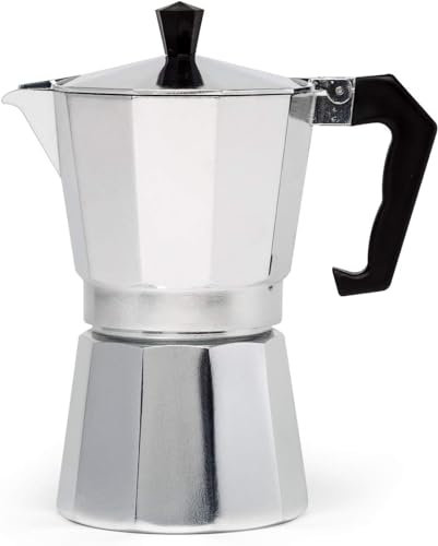 GREAT AIGOO Cafetera Italiana Aluminio para Espressos, 1-12 Tazas, Apto con gas, induccion y vitroceramica (6 Tazas)