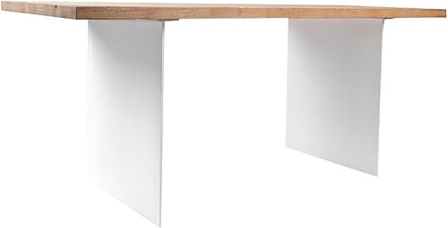 modernLOFTart Stahlwange Weiß - Massive Tischbeine - 2 Stück Tischfüße -Tischplatten Esstisch DIY - Tischgestell Metall – Stahlplatten - Breite 60cm