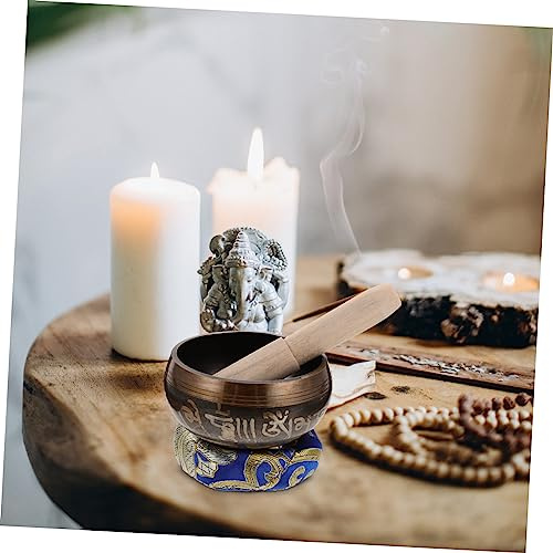4 Sets Meditationsschale Yoga Meditationszubehör Küchendekoration Kupfer Klangschale Zen Dekorative Klangschale Dekorative Buddhismusschale Klangschalen Holz Yogaschale Mini