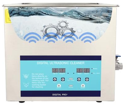 Professioneller Ultraschallreiniger,Reinigungsgeräte,Reinigung Ultrasonic Cleaner,Schallreiniger mit Heizung und Korb für Münzen, kleine Metallteile, Schallplatten, Leiterplatten, Laborgeräte (10L)