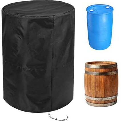 Rurunklee Barril de almacenamiento de agua, Depositos de agua de lluvia, Contenedor colector de agua, Cubo de nieve para lluvia con cordón, Pantalla protectora de barril de lluvia para jardín