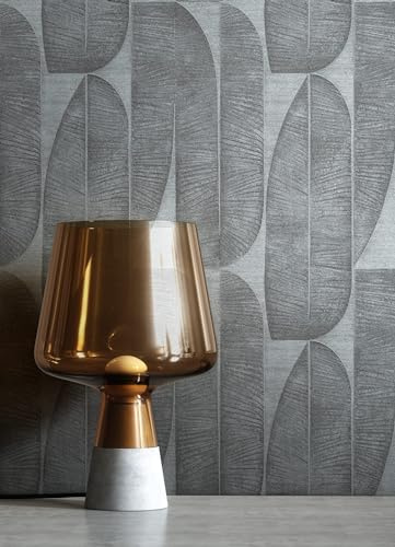Newroom Vliestapete Anthrazit Bananenblätter Boho Tapete Schlafzimmer | matte Textilstruktur mit changierenden Grautönen, tropisches Blattmuster, Mustertapete, Wandtapete elegant, Wohnzimmer Flur