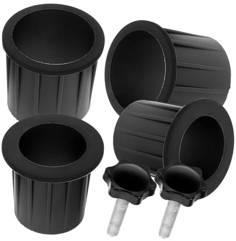 Sosoport Anneau et Bouchon pour Trou de Parasol de Table, Plastique et Fer, Noir, Résistant la Chaleur L’Usure pour Terrasse