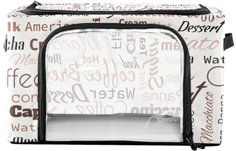 ZRWLUCKY Large underbed chest of drawers with clear window, foldable, with lid, double zip, shelves with metal frame