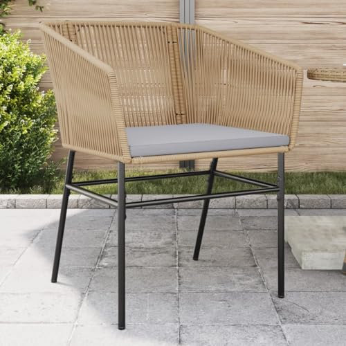 Xichuzi Gartenstühle 2 STK. mit Kissen Braun Poly Rattan, Gartenmöbel, Terrassenstühle, Balkon Stühle, Balkonstuhl, Garten Stühle Für Draussen - 369103