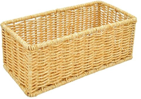 CvbGNJm Storage Baskets， Hamper Fruit Basket Woven Food Basket Imitation Rattan Woven Basket Rattan Basket Storage Basket Desktop Sundry Tray Basket for Cutlery Chic Sundry Basket Food Rack Manual pp