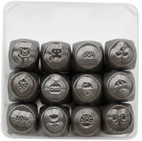 SYJHHWGS Sweety Metall-Set zum Bedrucken von Metall, Leder, Holz, 3 mm, Stanzwerkzeug-Set zum Basteln, 12-teilig