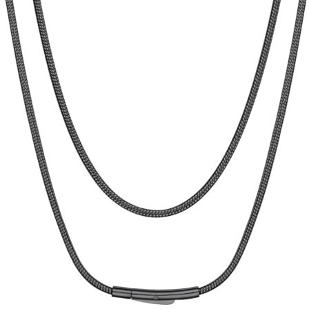 Suplight Unisex Kette Charm Choker 2mm Edelstahl Schlangenknochen Halskette,41/46/51/56/61/66/71/76cm