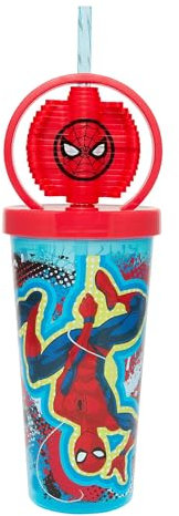 Marvel Spider-Man Street Y2K 530ml Fidget Spinner Tumbler, Red/Blue