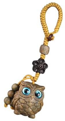 Sirseon Taschenanhänger, Schlüsselanhänger, Puppen, tragbarer Handy-Charm, modischer Holz-Schlüsselanhänger, zarte Eulen-Dekoration, Geldbörsen-Anhänger für, Freunde, Kollegen