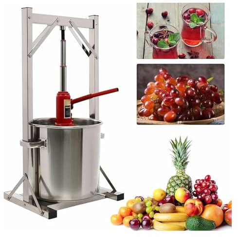 DXYOYONGOZ Torchietto, ​Pressa per UVA, ​Pressa per Frutta, Forniture for la Produzione di Vino con pressa for UVA, con martinetto Idraulico, for Esterni, Cucina e casa(22L)