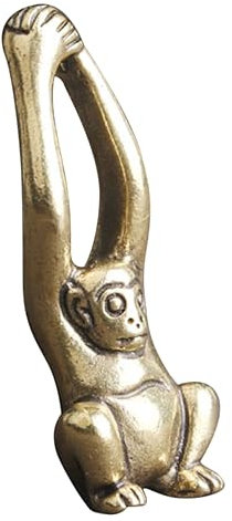 BIUDECO Messing Gibbon Figur Retro Handwerks Statue Tierdeko Tischdekoration Langlebig Vielseitig Für Zuhause Büro Geschenk