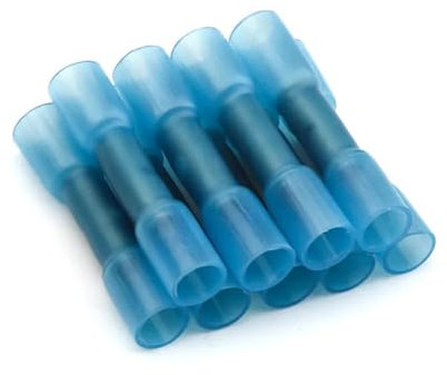 50er-Pack wasserdichter Schrumpf-Stoßverbinder, elektrischer Stoßdraht, Kfz-Zubehör, Crimp-Kabelklemmen, isoliert, AWG 16–14 Kit