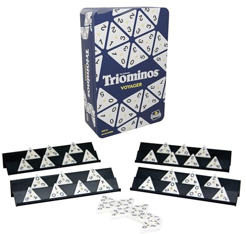Bizak, Triominos Caja Metalica, Edición de Viajes, Juego de Mesa de Dómino para Niños +6 Años, Juguete Estratégico de 2 a 4 Jugadores, Compacto y Portátil, Estimula el Razonamiento Lógico (64550632)