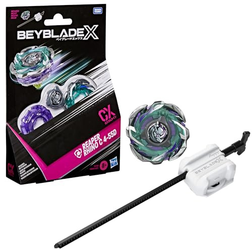 Beyblade X Reaper Rhino C 4-55D CX Starter Pack Set, Takara Tomy Defense Type Top and Launcher, Battling Tops Game Toys, Ages 8+