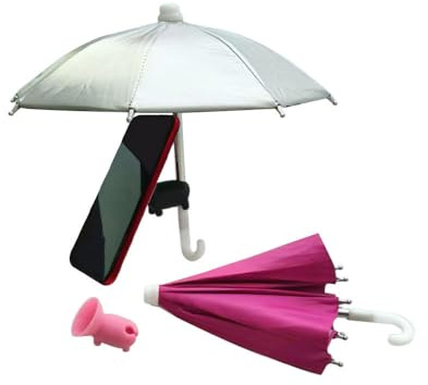 Phone Umbrella with Suction Cup, 2-Pack Smartphone Sunshade Cover Rose