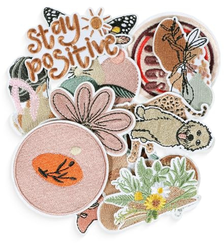 14 Stück Vintage Aufbügel Patche,Süße Flicken,Boho Stickereien Für Kleidung | Zum Aufnähen, Zum Aufbügeln Deko, Bügel Patches, Gestickt, Reparatur Aufnäher, Zum Bügeln, Rucksack Jacken Jeans Hüte, DIY