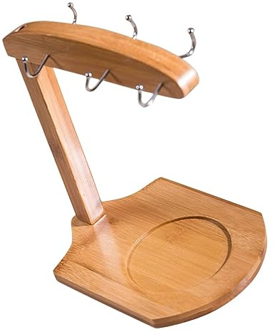 BUGUUYO Soporte de Bambú para Tazas con Diseño Elegante Organizador de Café para Encimera Estante Práctico y Resistente para Almacenamiento de Tazas de Té y Café Cocina