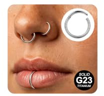 AVYRING 2 stycken näspiercing, titan, 20 g, 18 g, 16 g, klicker, näsring för kvinnor och män, piercing, smycken för septum, helix, tragus, conch, labret & broskpiercingar, 6 mm, 8 mm, 10 mm, 12 mm
