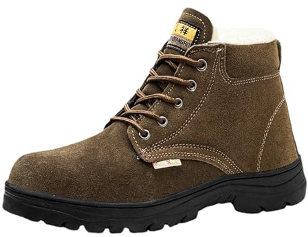 Generisch Scarpe invernali da uomo, foderate, leggere, unisex, per attività all'aria aperta, antiscivolo, da trekking, invernali, caldi, con lacci, verde militare, 38.5 EU