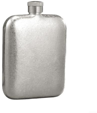 Flasque compacte en métal, 155,9 g/170,1 g/226,8 g pour whisky, bouteille d'alcool portable résistante à la rouille pour hommes, aventures en plein air ou fêtes (argent, 180 ml)