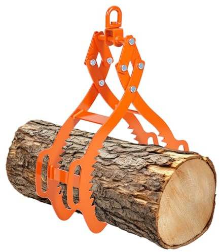Gaderth Log Lifting Tongs 28'' 4-Claw 2650Lbs, Heavy Duty Steel Swivel Dragging Tongs with Rotating Ring for Heavy Duty Lifting with Tractors and Forklifts